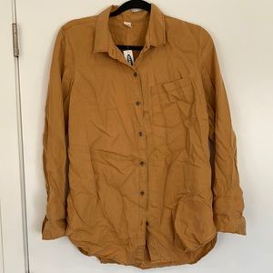 Mustard tencel button down
